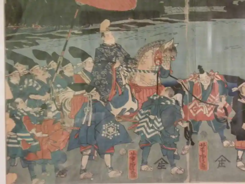 Six-pointed cross inside a hexagon designed on the clothes of a Japanese samurai